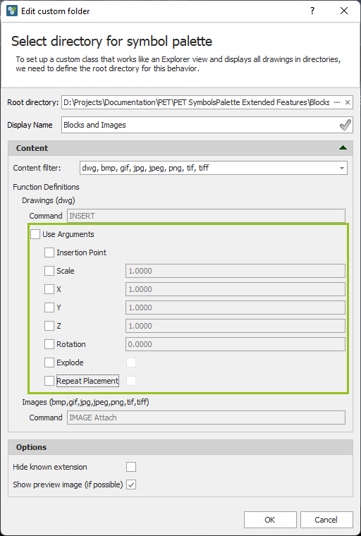 PET SymbolsPalette Usage 155