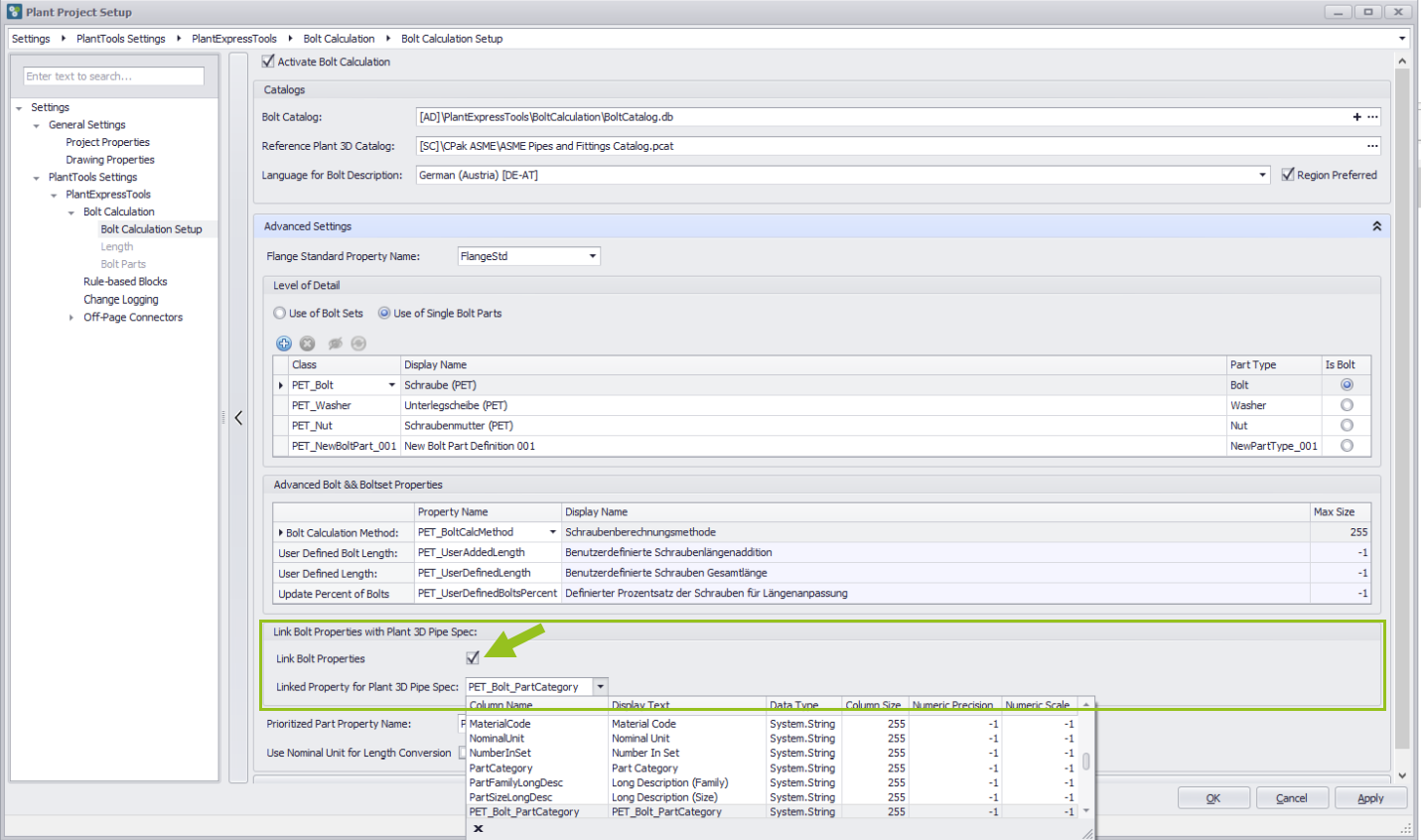 Bolt Calculation Setup Advanced 011