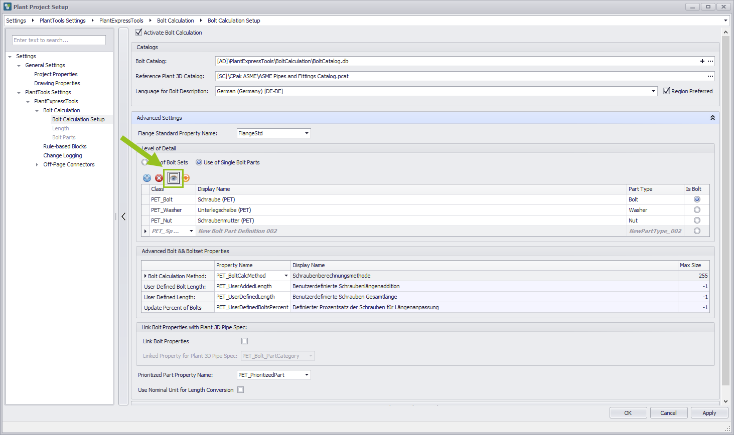 Bolt Calculation Setup Advanced 007