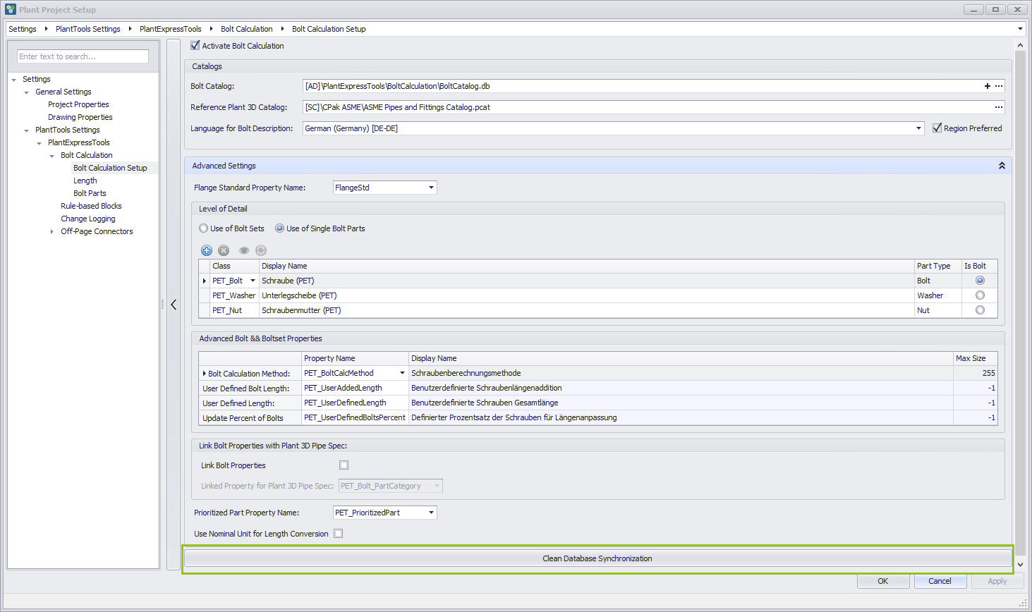 Bolt Calculation Setup Advanced 012