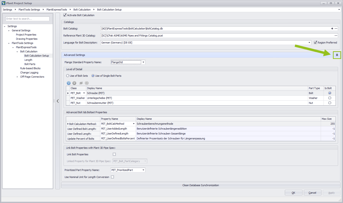 Bolt Calculation Setup Advanced 001