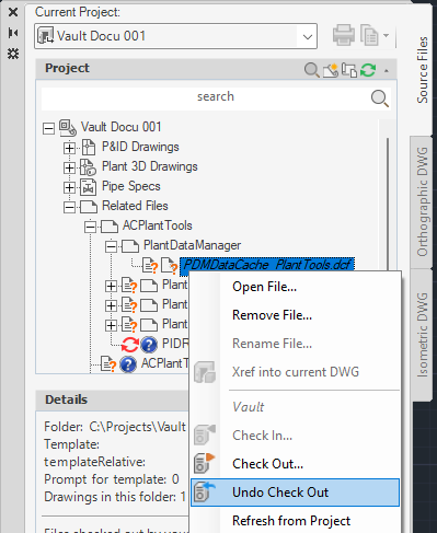 WorkFlow with Vault and PlantTools 110