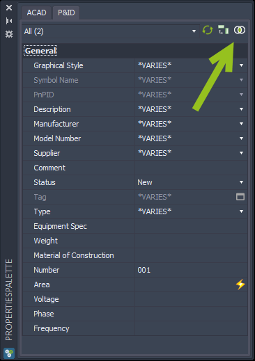 PET Settings Common Properties