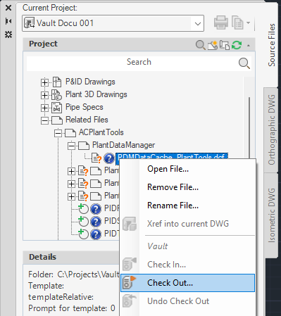 WorkFlow with Vault and PlantTools 105
